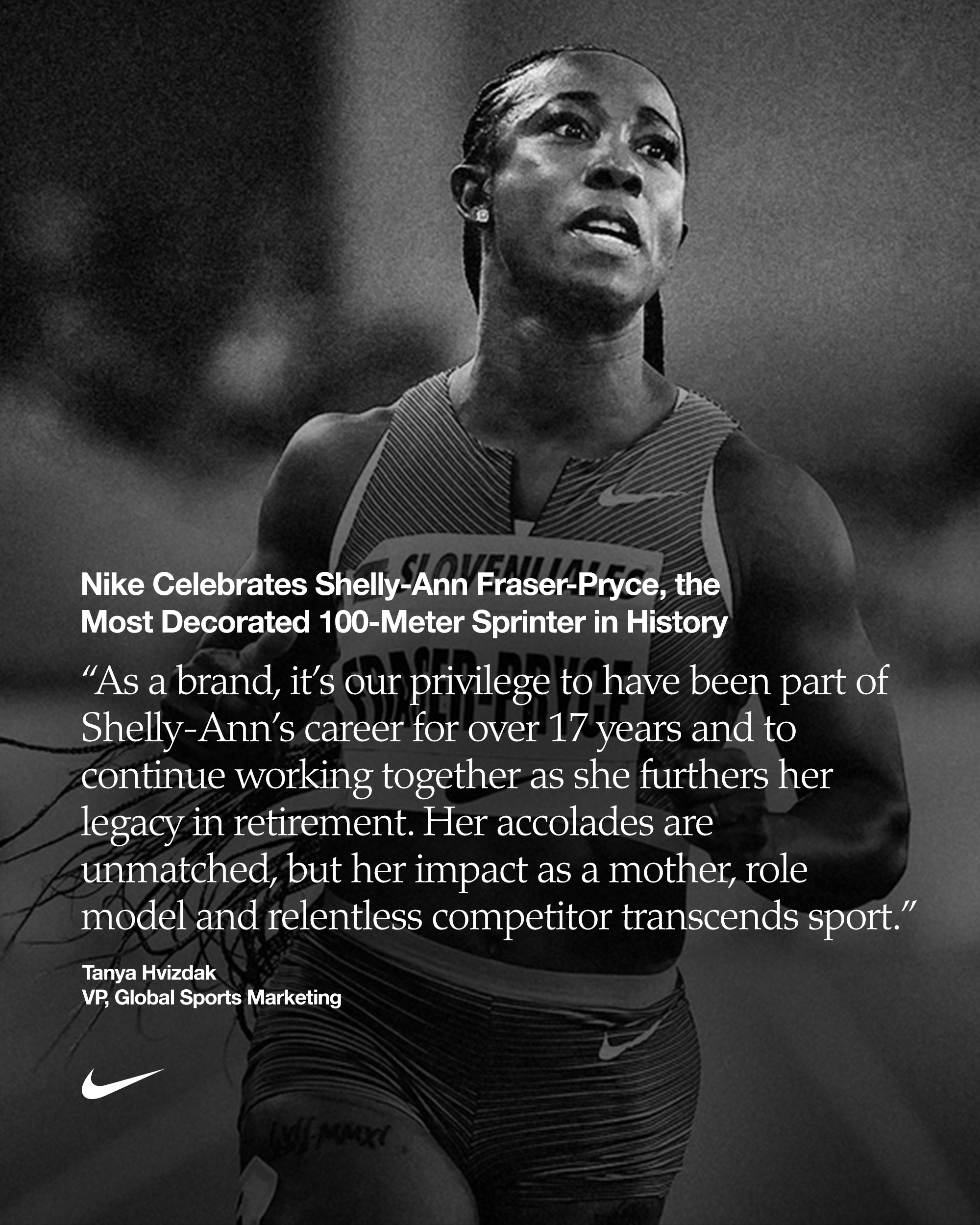 Nike Celebrates Shelly-Ann Fraser-Pryce, the Most Decorated 100
