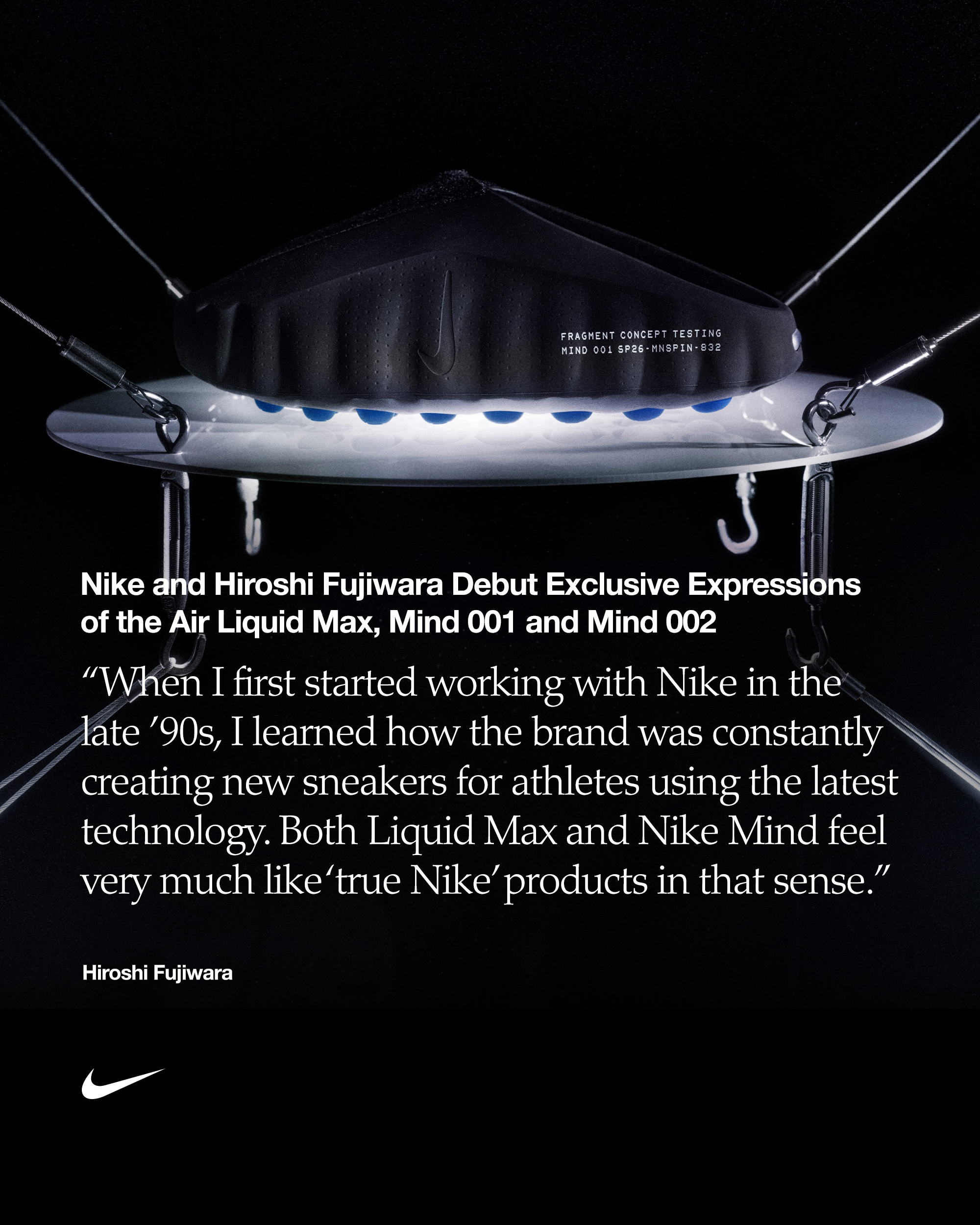 Nikeと藤原ヒロシが、エア リキッド マックス、Mind 001、Mind 002の