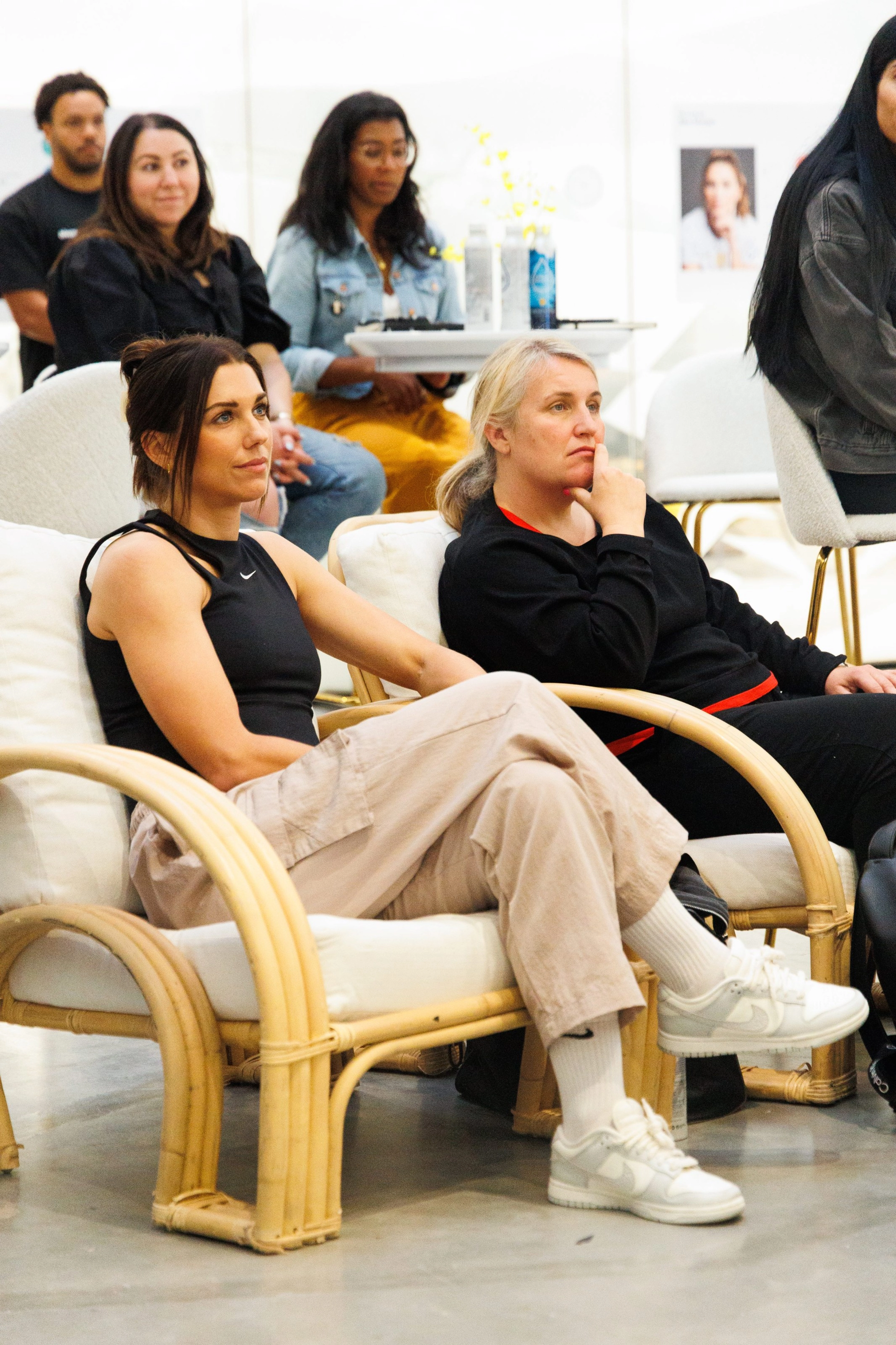 Alex Morgan and Emma Hayes, both members of Athlete Think Tank’s third cohort, are pictured at an ATT summit in New York City.