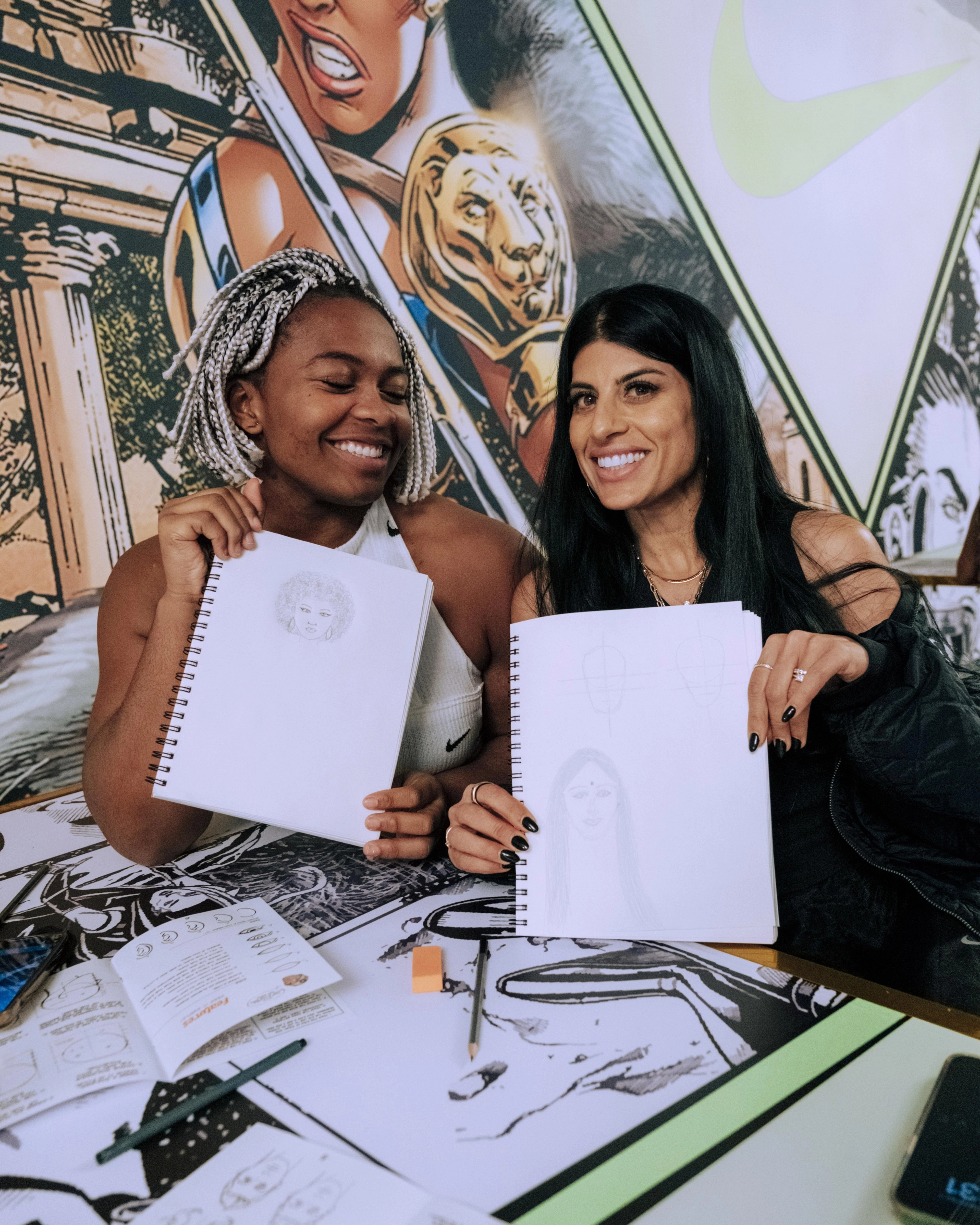 Romane Dicko and Diljeet Taylor, both members of Athlete Think Tank’s third cohort, are pictured at an ATT summit in Laguna Beach, Calif.