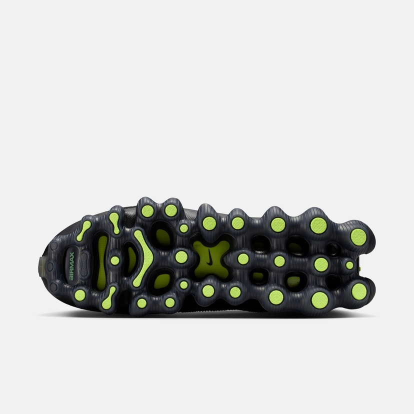 Nike Air Liquid Max Black Green Apple outsole showing point-loaded Air unit and geometric negative space pattern