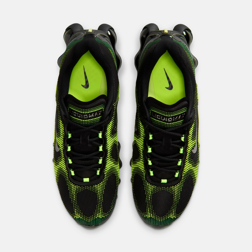 Nike Air Liquid Max Black Green Apple top down view showing textured nanoprint surface detail