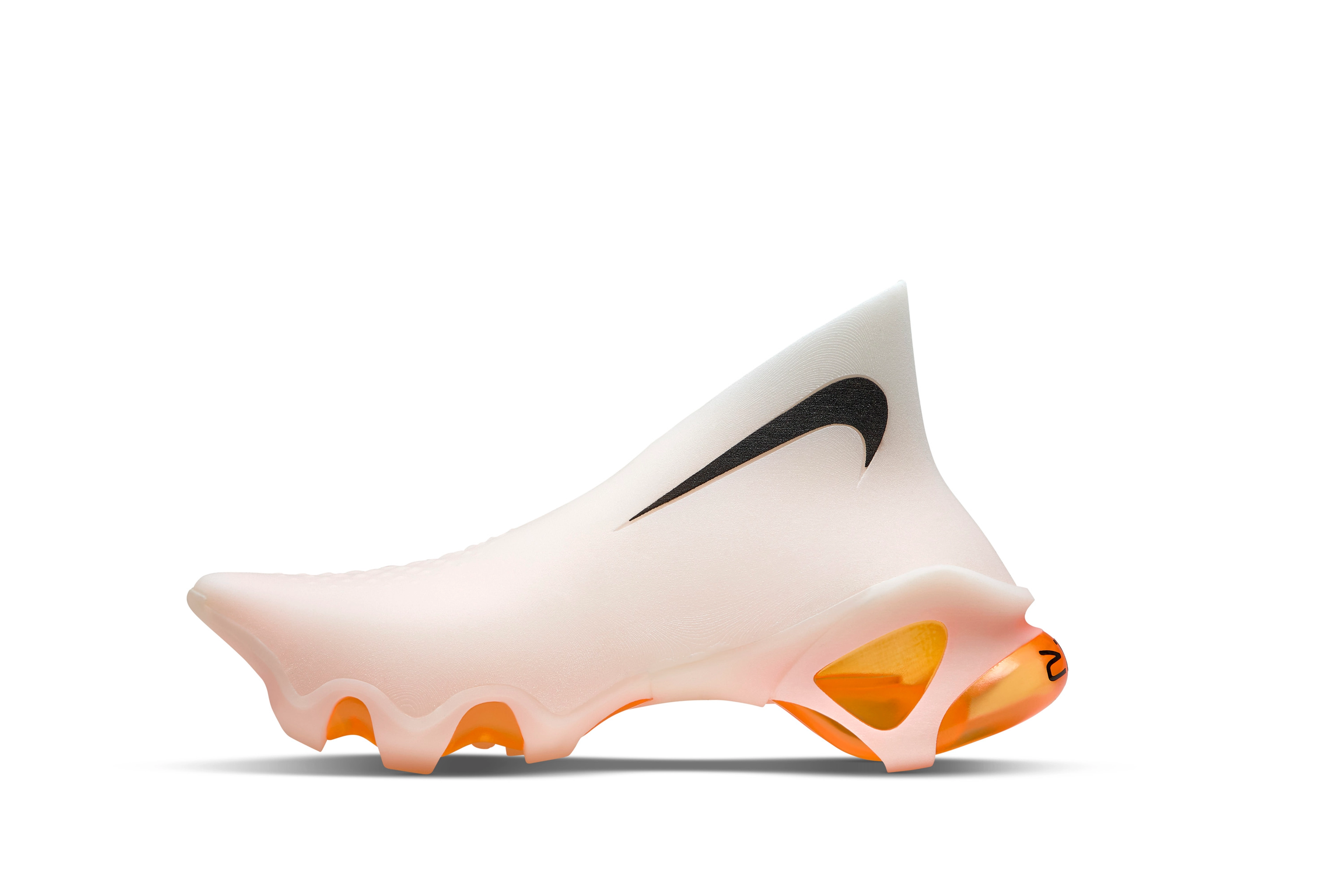 Left view of shoe concept for Aussie striker Sam Kerr in white featuring big bold exposed air units in the heel and forefoot.