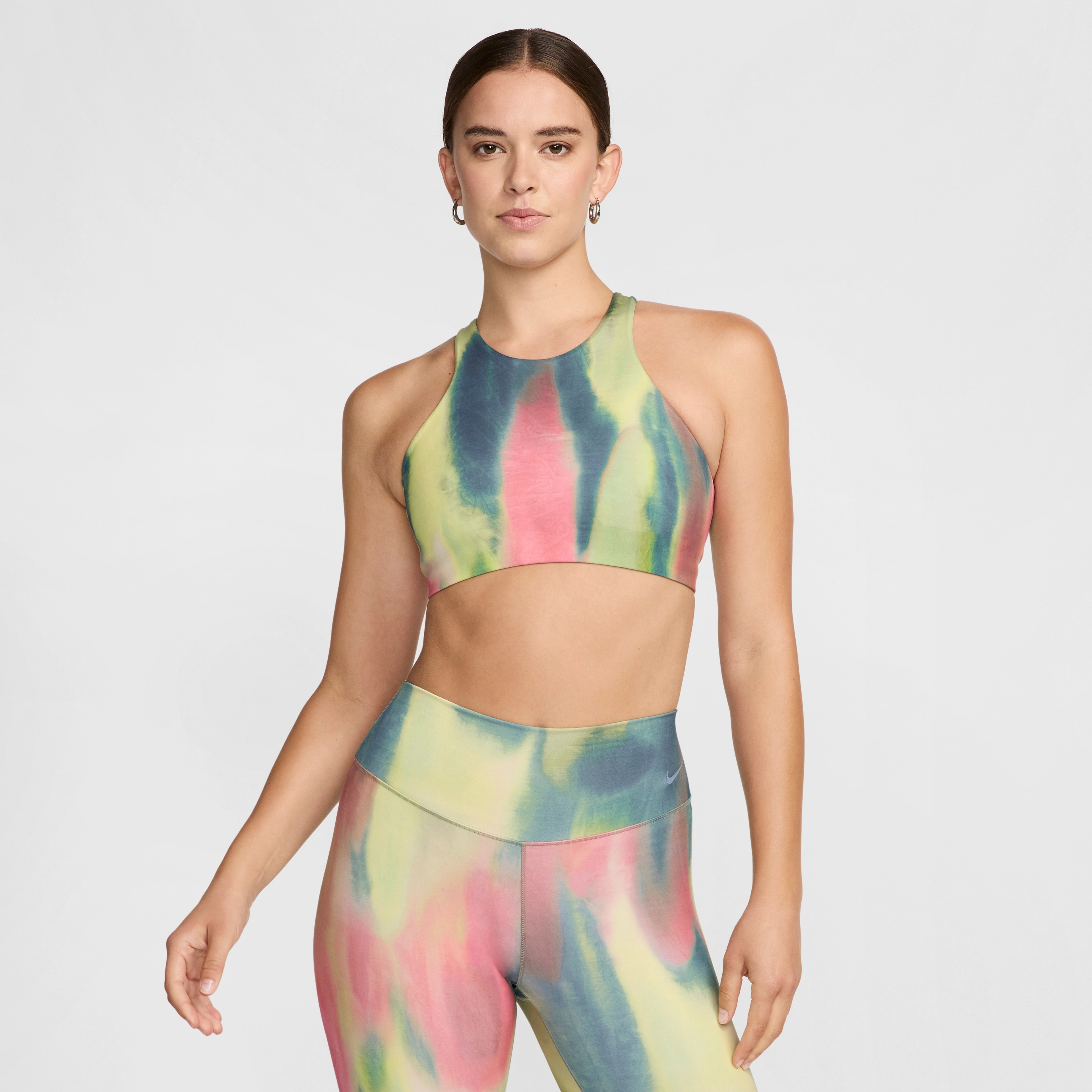 Nike One leggings and a Nike Alate bra from the Nike Artist Collection.